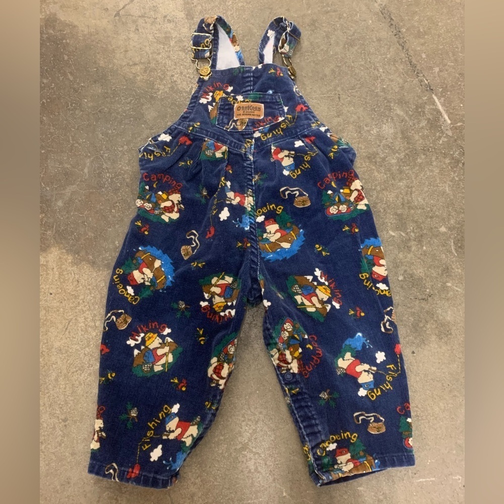 OshKosh B'gosh vestbak vintage rare corduroy fishing camping Overalls
